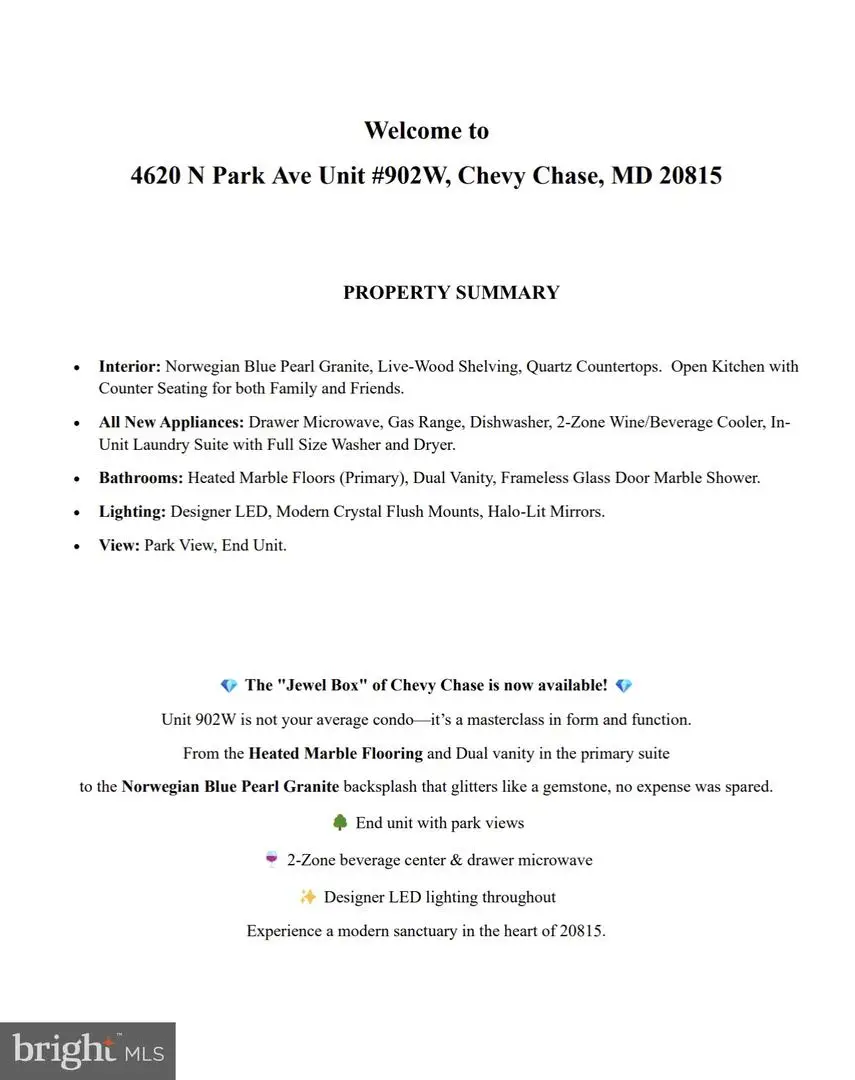 4620 N Park Ave #902w, Chevy Chase, MD 20815 - #1