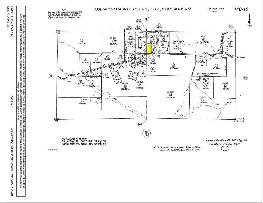 0 Watts Valley Road, Tollhouse, CA 93667 - #2
