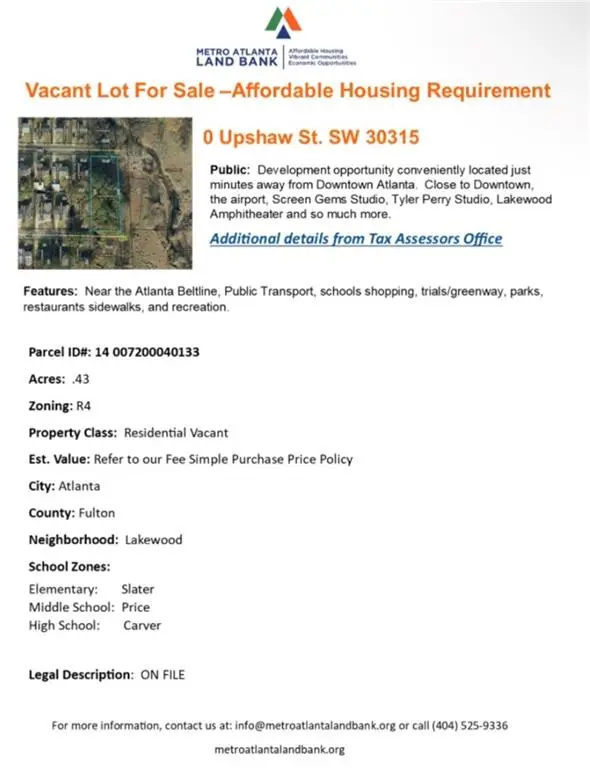 0 Upshaw Street Sw, Atlanta, GA 30315