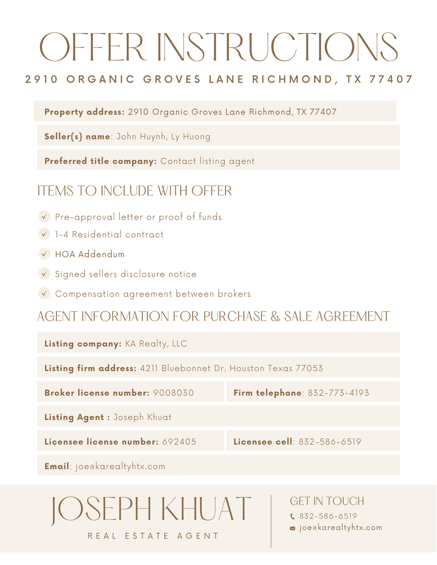 2910 Organic Groves Ln Street, Richmond, TX 77406 - #2