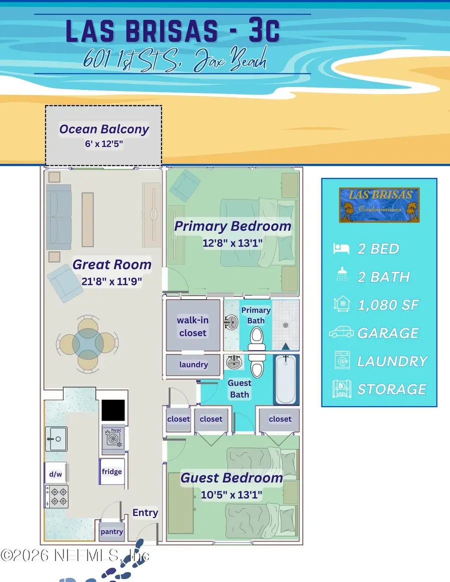 601 1st S Street #3C, Jacksonville Beach, FL 32250 - #3