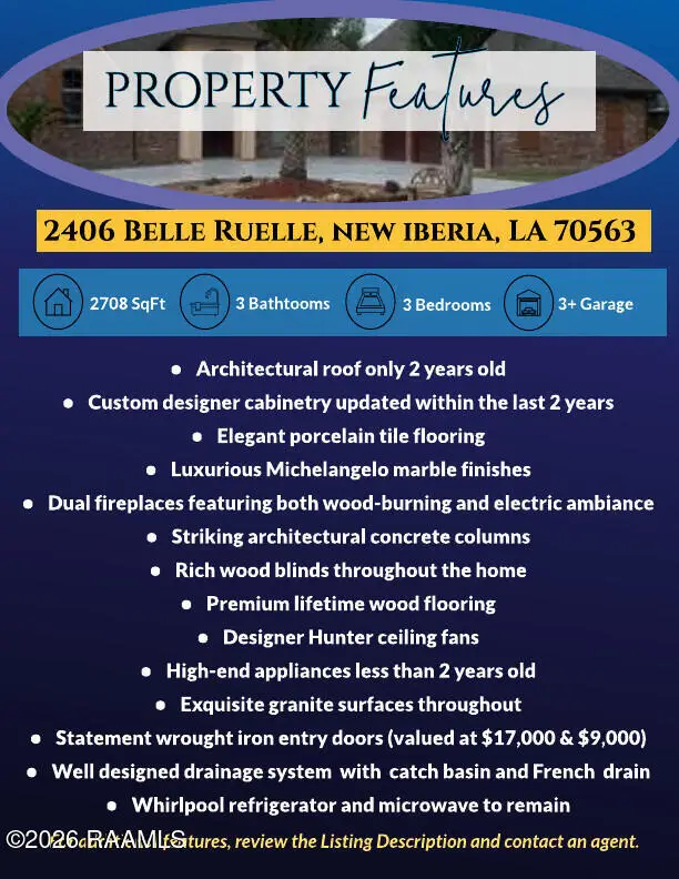 2406 Belle Ruelle Street, New Iberia, LA 70563 - #2