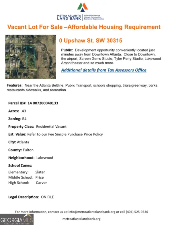 0 Upshaw Street S, Atlanta, GA 30315