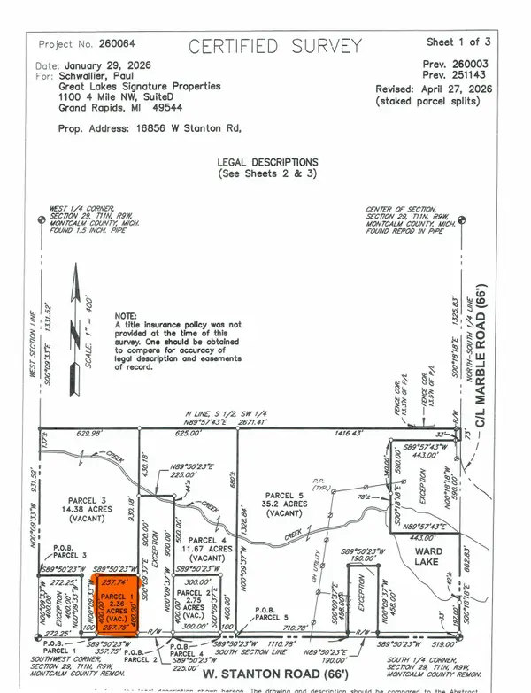 Parcel W Stanton Road #Parcel 1, Pierson, MI 49339