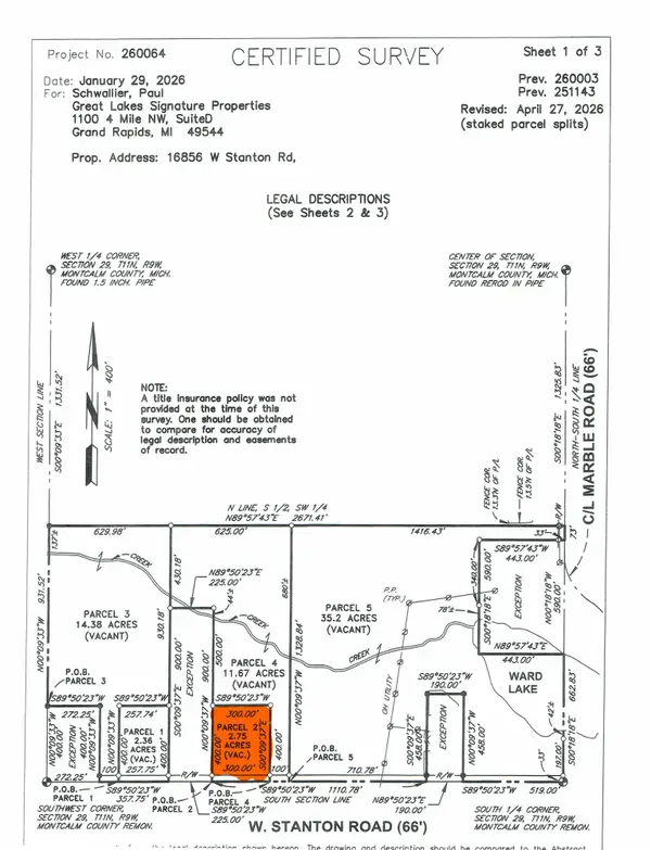 Parcel W Stanton Road #Parcel 2, Pierson, MI 49339