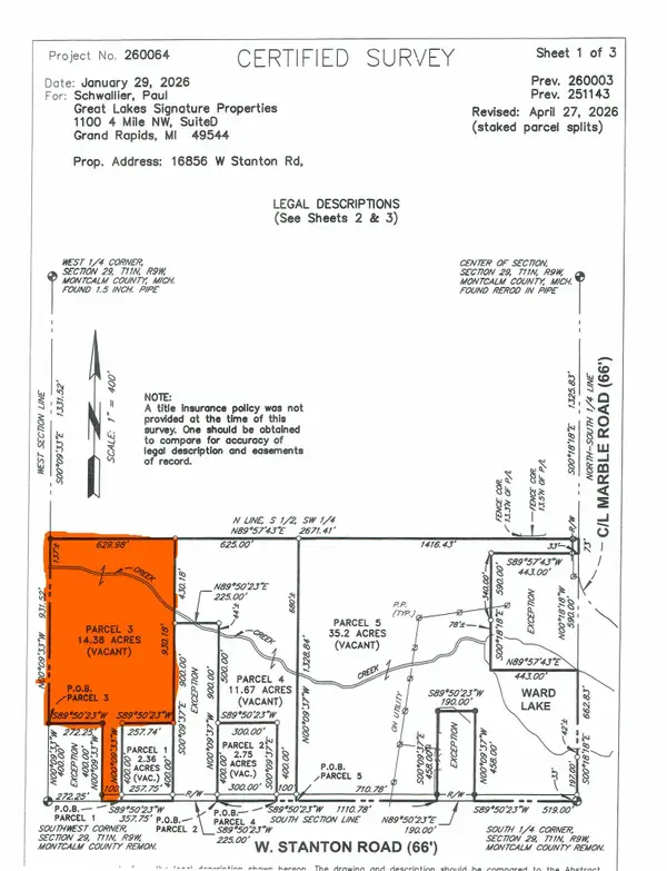 Parcel W Stanton Road #Parcel 3, Pierson, MI 49339