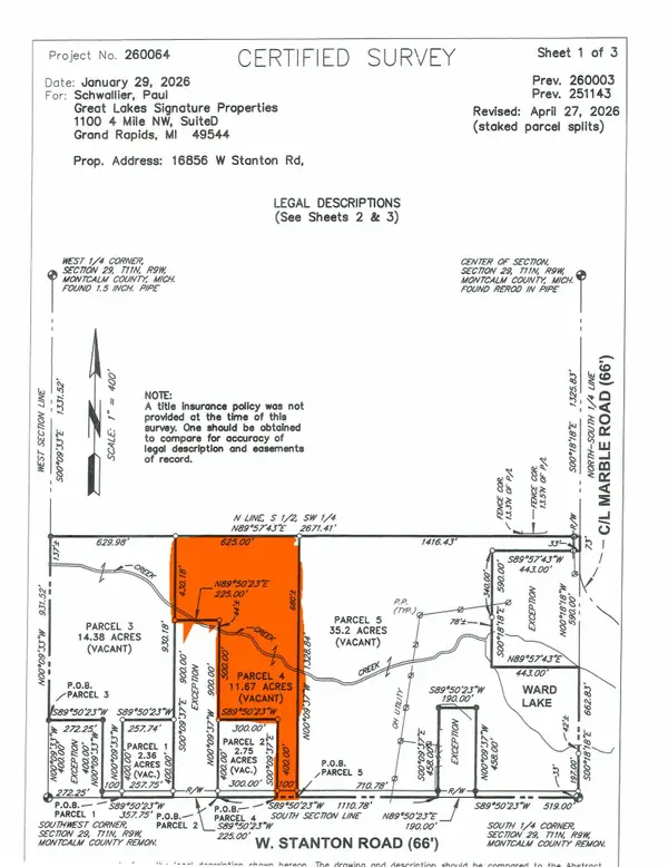 Parcel W Stanton Road #Parcel 4, Pierson, MI 49339