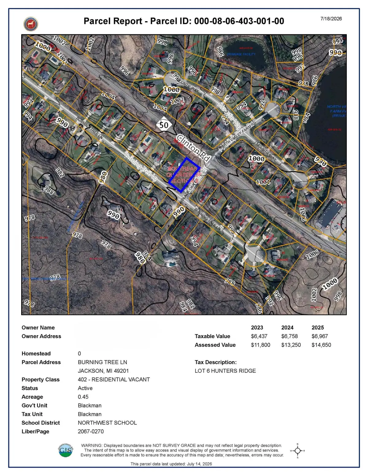 0.45 Lot 6 Burning Tree Lane, Jackson, MI 49201 - #1