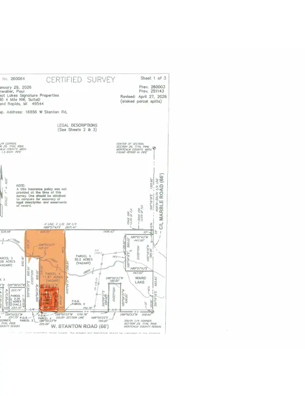 Parcel W Stanton Road #Parcel 2 & 4, Pierson, MI 49339