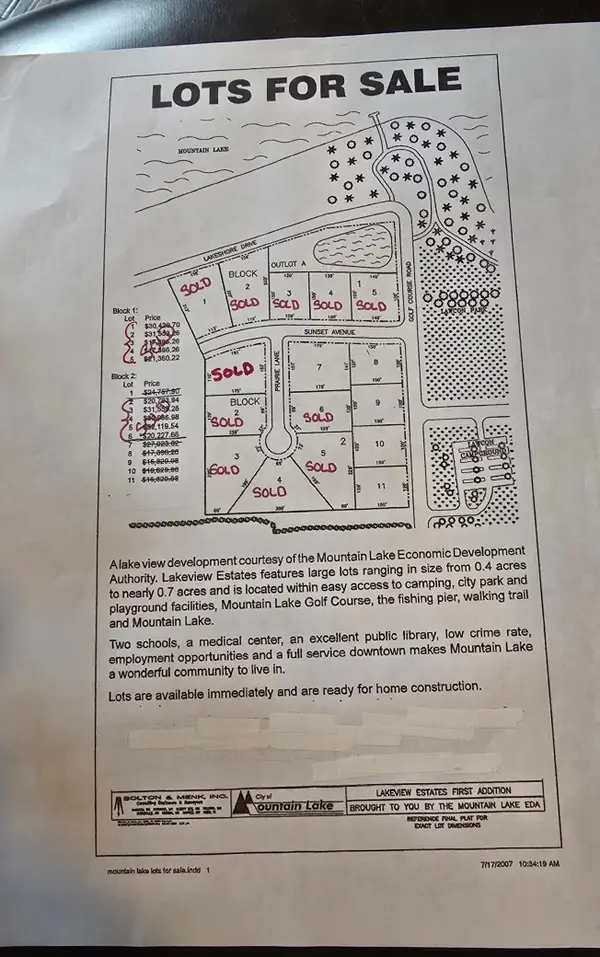 Blk 2 Lot 11 Sunset Avenue-prairie Lane, Mountain Lake, MN 56159