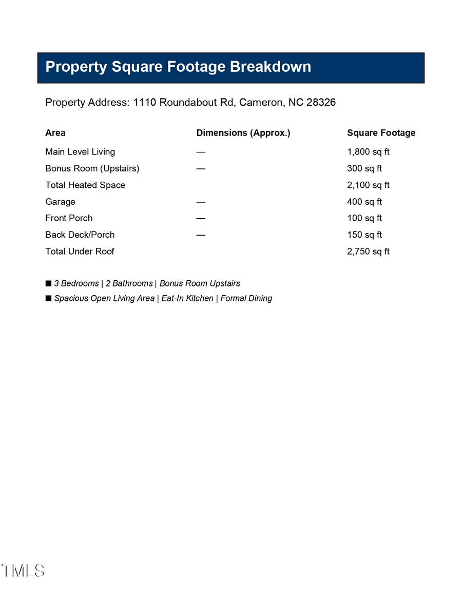 1110 Roundabout Road, Cameron, NC 28326 - Image #2