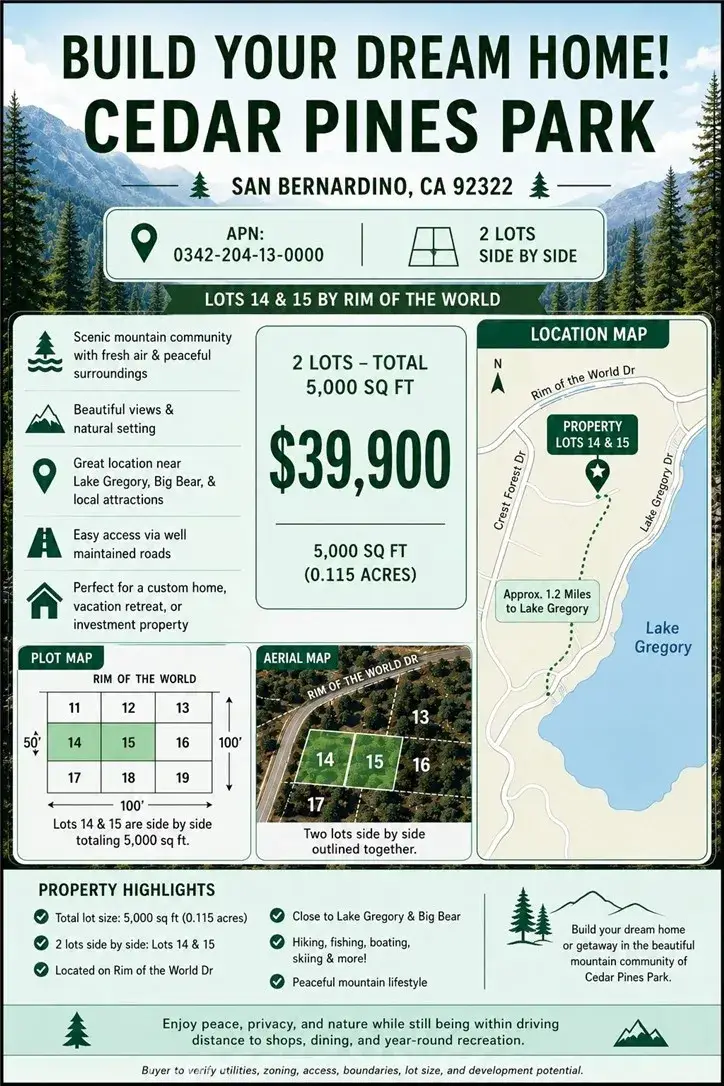 0 Crest Forest, Cedarpines Park, CA 92322 - #1