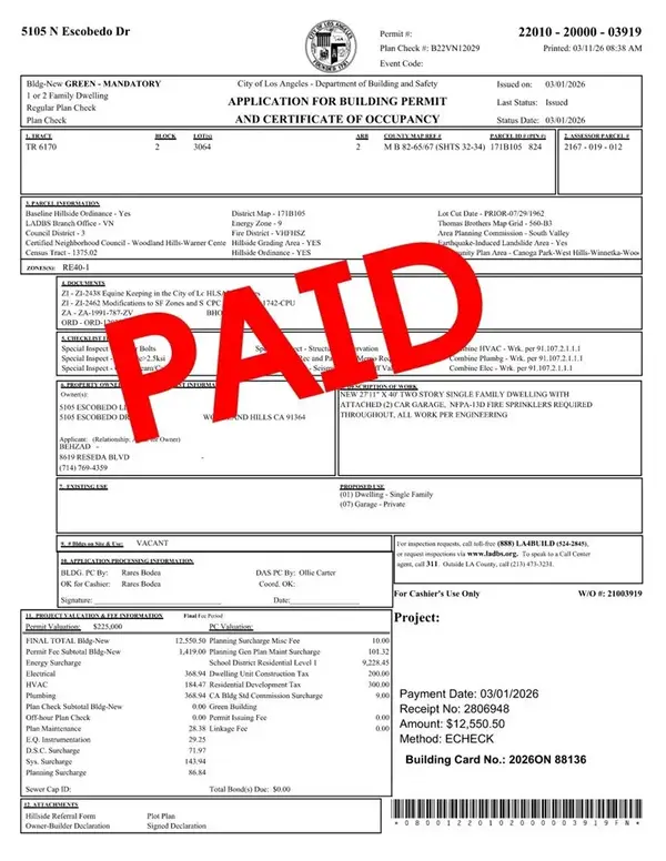 5105 Escobedo, Woodland Hills, CA 91364