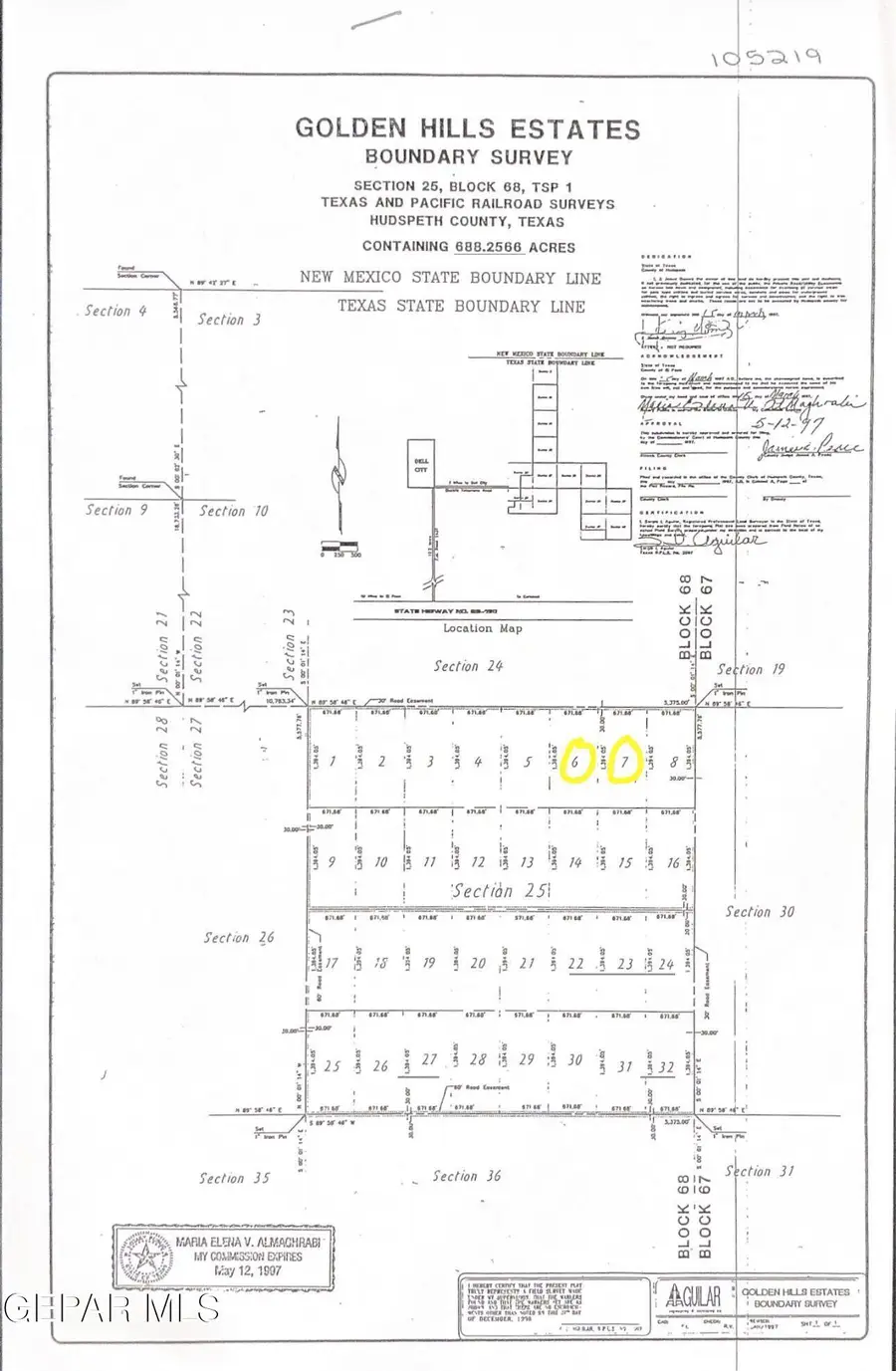68 TSP 1 Sec 25 Golden Hills Lot 6 & 7, Dell City, TX 79837 - #2