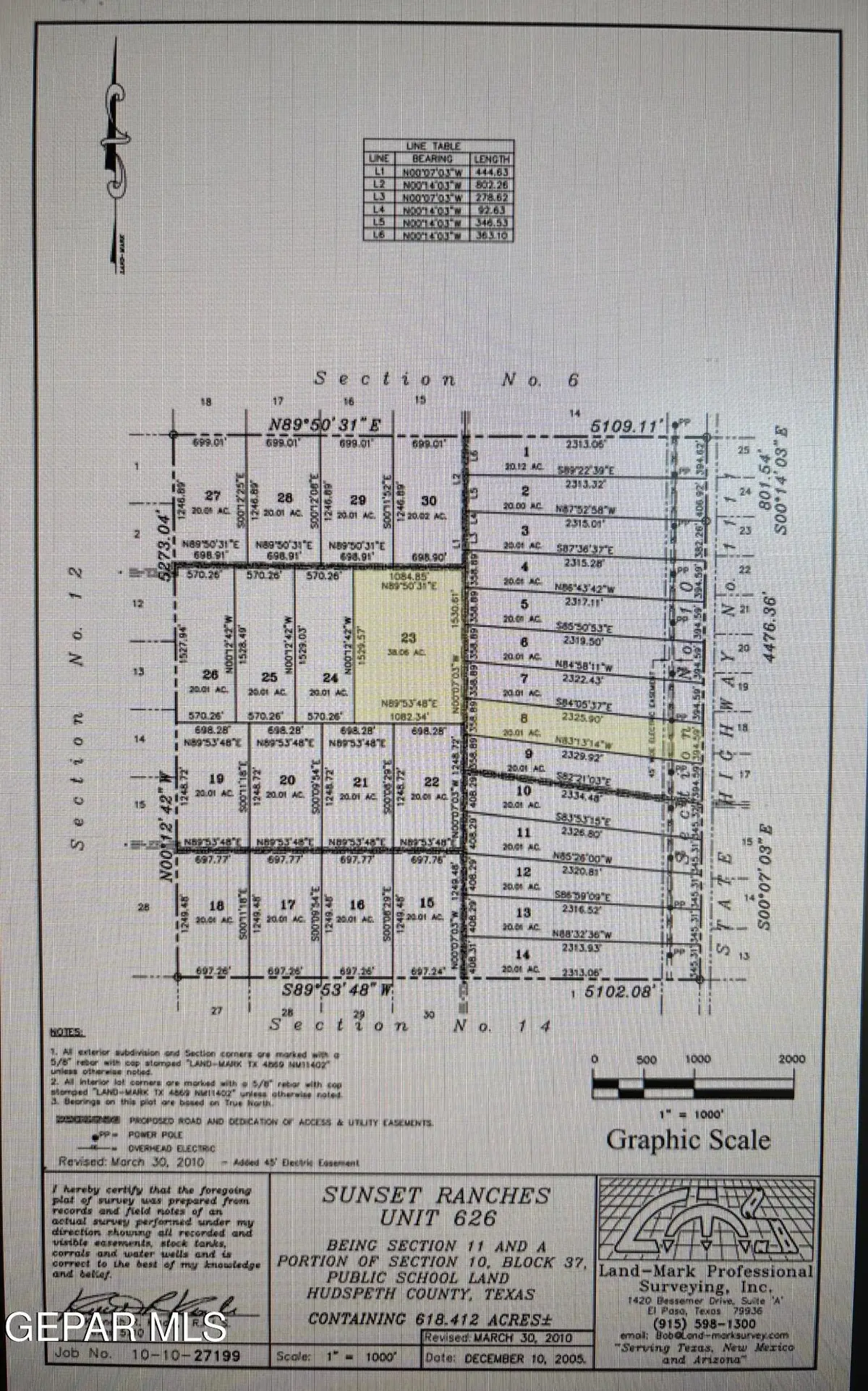 37 SEC 11 Psl Sun. Rches #626 Lot 8 & 23, Sierra Blanca, TX 79851 - #1