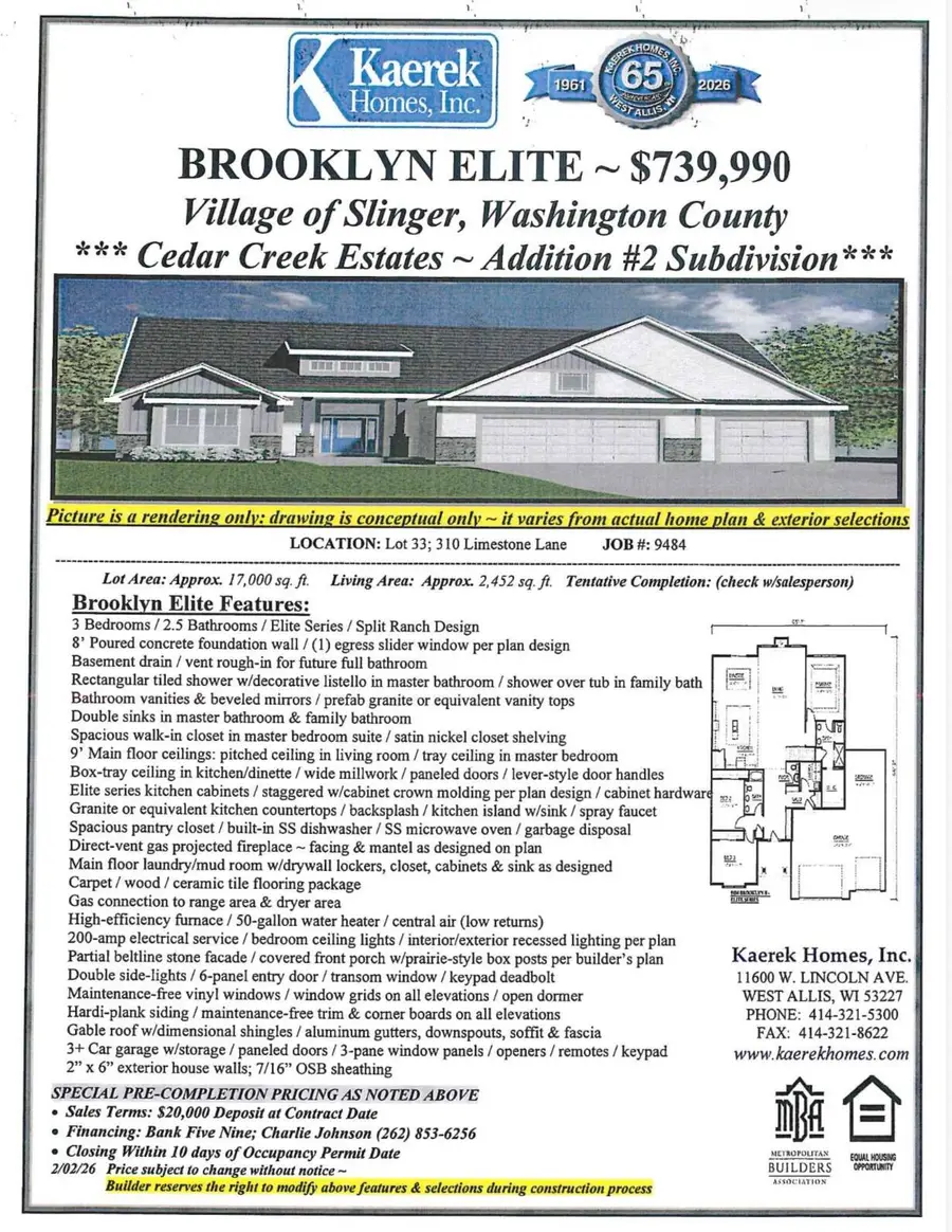 310 Limestone Ln, Slinger, WI 53086 - #2