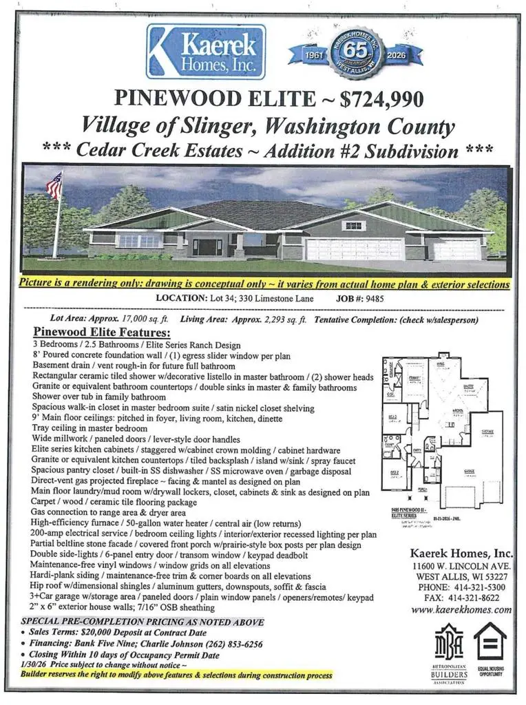 330 Limestone LANE, Slinger, WI 53086 - #2